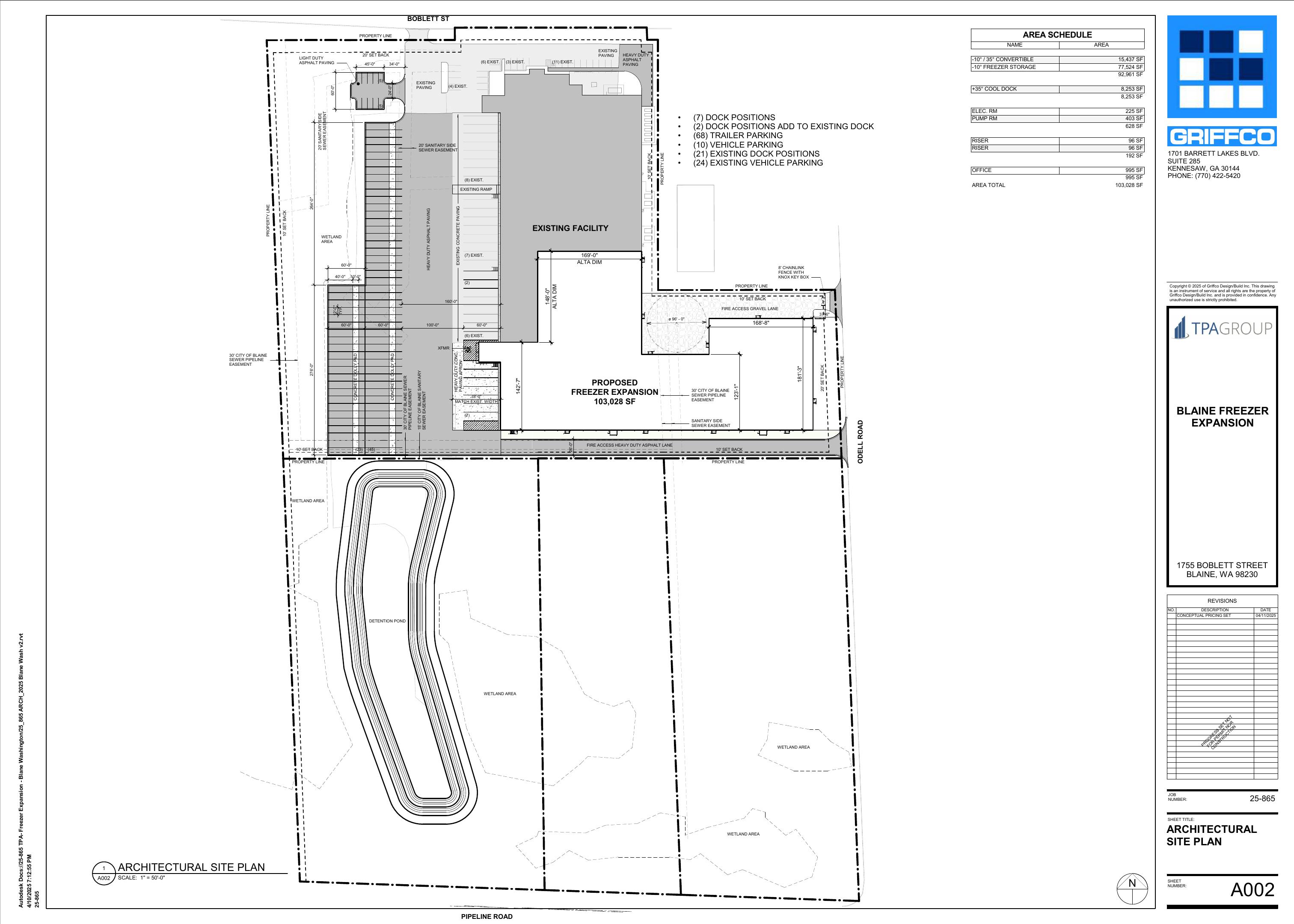 Blaine Freezer Expansion architectural site plan