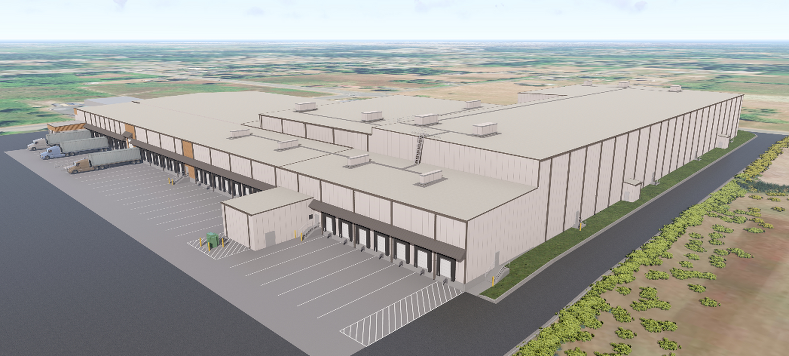 3D rendering of the Blaine Freezer Expansion in Blaine, Washington