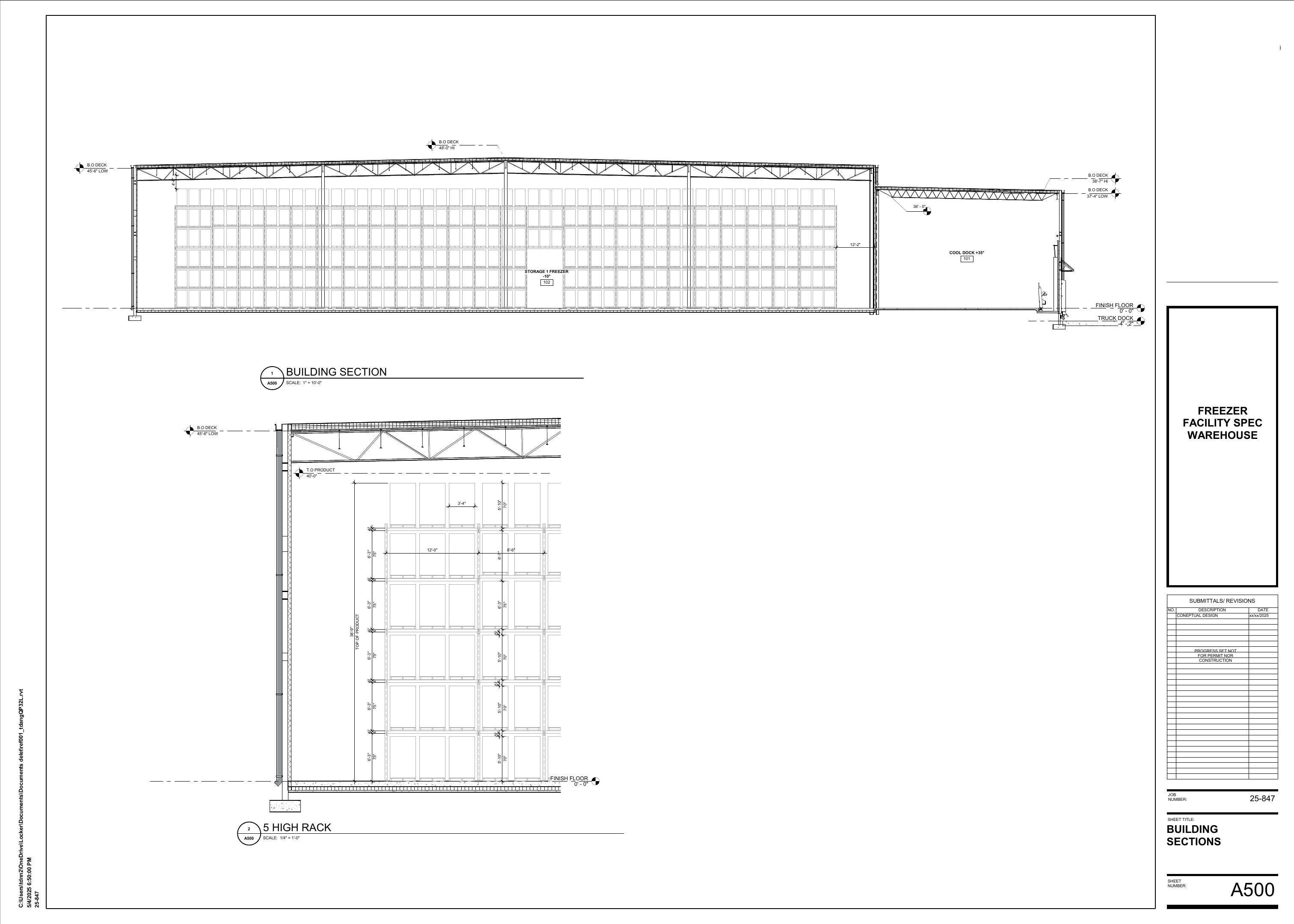 Ellenwood freezer facility building section