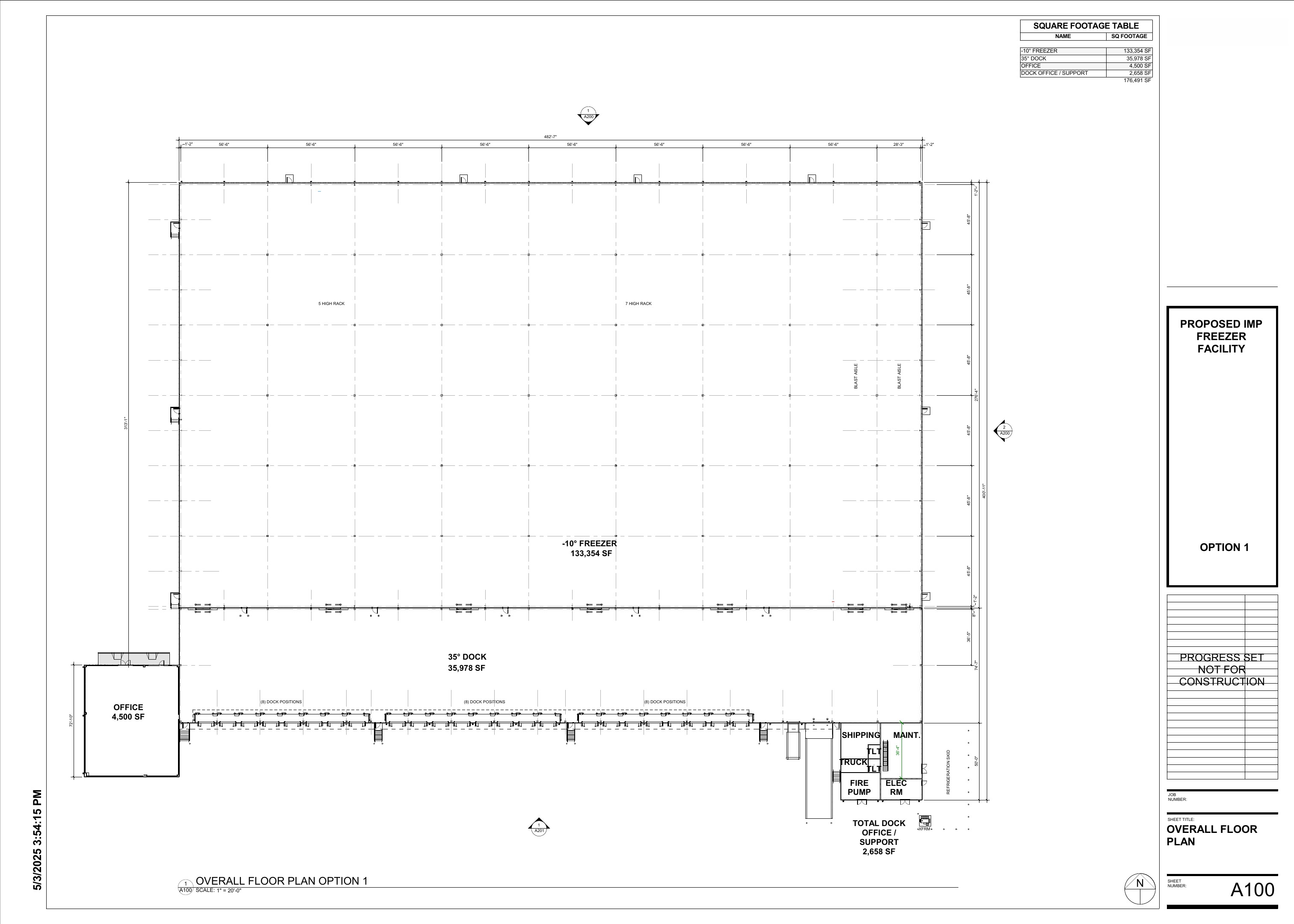 Proposed IMP Freezer Facility floor and rack plan
