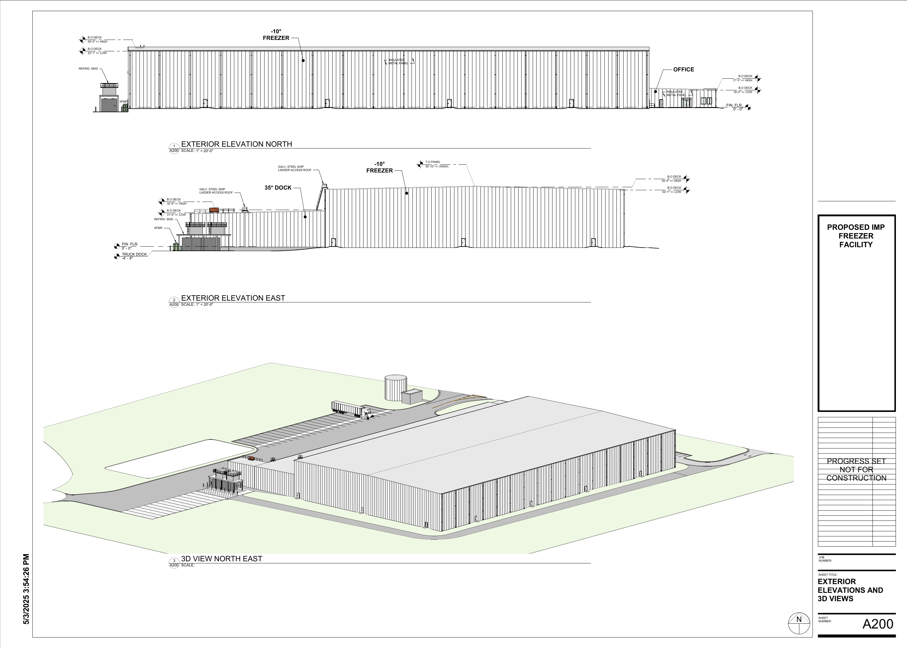 Proposed IMP Freezer Facility exterior elevations