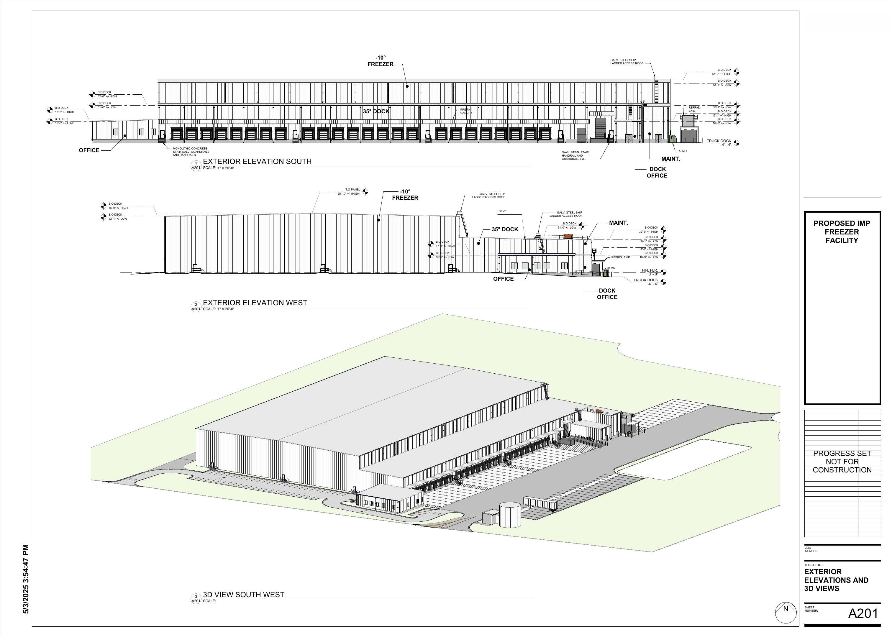Proposed IMP Freezer Facility building sections