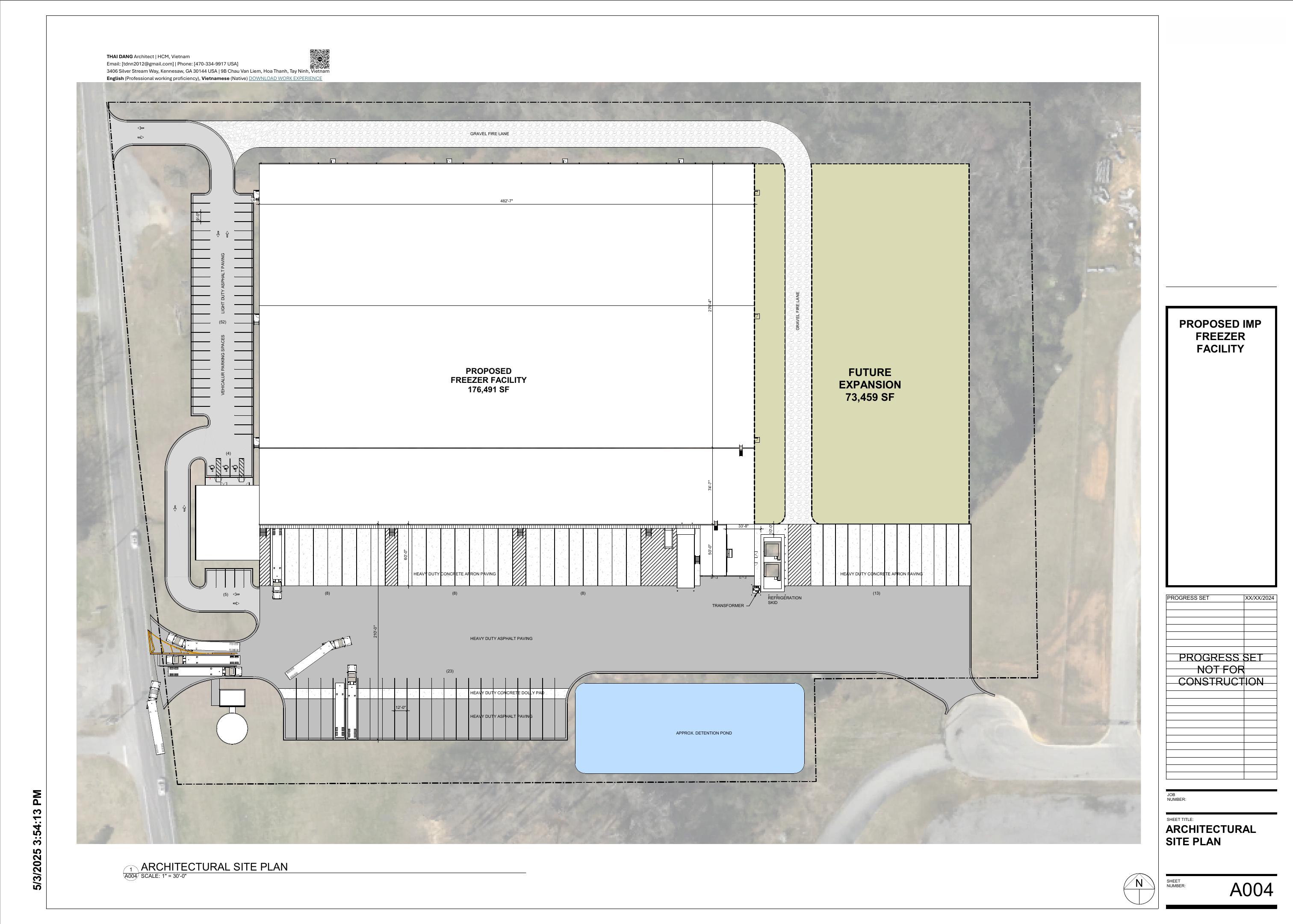 Architectural site plan drawing sheet